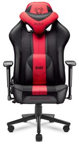 Detské látkové herné kreslo Kido by Diablo X-Player 2.0, karmínovo-antracitové