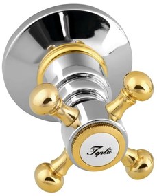 Podomietková sprchová batéria v lesklej strieborno-zlatej farbe (2 výstupy) Antea – Sapho