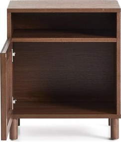 Tmavohnedý nočný stolík v dekore orecha s poličkami Beyla – Kave Home