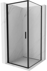 Mexen Exo, sprchovací kút s krídlovými dverami 95 x 95 cm, 6mm číre sklo, čierny profil, 817-095-095-70-00