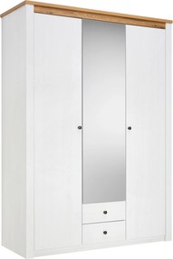 XXXLutz SKRIŇA SO ZRKADLOM, biela, farba duba, 155/216,5/60 cm Landscape - Skrine - 001803069118