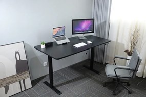Výškovo nastaviteľný elektrický stôl BestBerg BBAT-16BB / rozmer 160x80 cm / výška 85-130 cm / čierny
