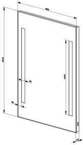 Aqualine Aqualine, LED podsvietené zrkadlo 60x80cm, gombíkový vypínač, ATH6