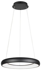 Matne čierne LED stmievateľné závesné svietidlo s kovovým tienidlom ø 62 cm Cardona – Trio