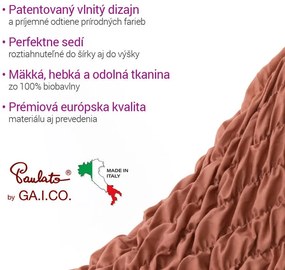 Bielastické poťahy FUCO biobavlna tehlové trojkreslo (š. 170 - 220 cm)