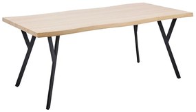 Jedálenský stôl 180 x 90 cm svetlé drevo/čierna ALTON Beliani