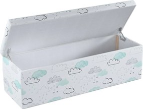 Truhlica čalúnená farba produktu biela látka vzorované