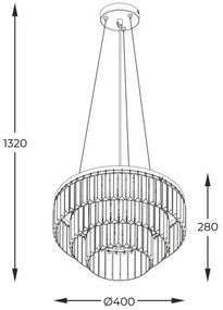 Zuma Line P17127-4-1GD - Luster na lanku TIFANNY 4xE14/40W/230V zlatá