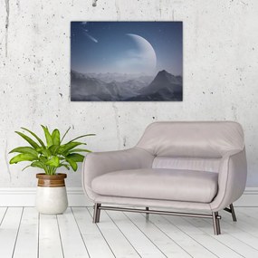 Sklenený obraz - Nebo nad skalami (70x50 cm)