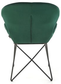 Jedálenská stolička K458 - tmavozelená / čierna