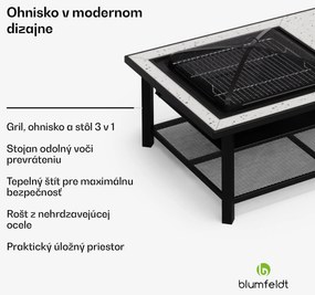 Blumfeldt Merano Avanzato L, ohnisko 3 v 1 s funkciou grilu, dá sa použiť ako stôl, 122 x 87 cm