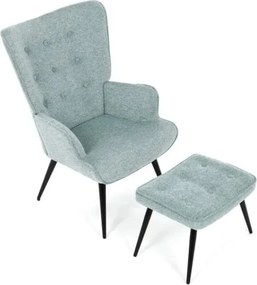 Kreslo ušiak s podnožou ELDORIA BLUE