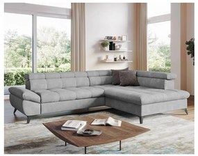 Rozkladacia rohová sedacia súprava do L MARANO pravá sivá
