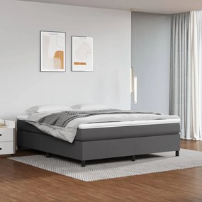 Boxspring posteľ s matracom sivá 180x200 cm umelá koža 3144624