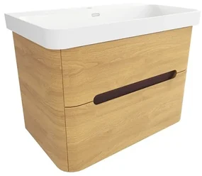 Kúpeľňová skrinka s umývadlom SAT Fusion 77,5x53x45 cm dub medový mat SATFUSION280DMMW