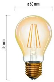 EMOS LED Vintage filamentová žiarovka, E27, A60, 4W, 380lm, teplá biela
