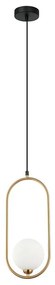 ITALUX PND-3965-1-BRO - Luster na lanku LUPUS 1xG9/25W/230V čierna/zlatá