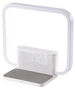 Immax 08994L - LED Stmievateľná stolná lampa s budíkom a nabíjaním 18W/230V biela