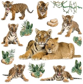 Samolepiaca dekorácia Tigers, 30 x 30 cm