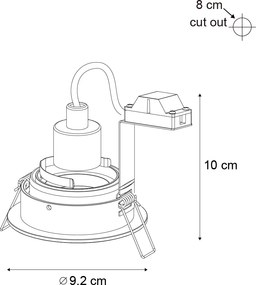 Moderné zabudované bodové svetlo tmavosivé GU10 50 mm okrúhle výkyvné - Chuck