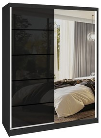 Šatníková skriňa SERENITY 133 cm čierny lesk MGB SERENITY SZP6/0/B/B/0/HIAL