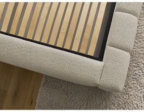 Béžová čalúnená dvojlôžková posteľ s úložným priestorom s roštom 140x190 cm Denali – Bobochic Paris