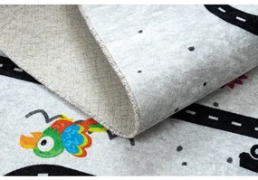 JUNIOR 51490.802 umývací koberec Zvieratá, ulice pre deti protišmykový - sivá Veľkosť: 80x150 cm