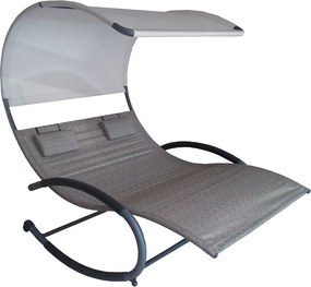 Vivere Záhradná hojdačka Double Chaise Rocker Šedá