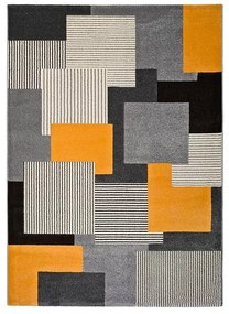 Sivo-oranžový koberec Universal Leo Square, 160 x 230 cm