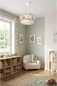 Brilagi-LED Detský závesný luster na lanku BOBO 1xE27/60W/230V pr.40cm krém./zelená/džungľa