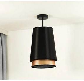 Duolla - Prisadený luster BELL SHINY 1xE27/15W/230V pr. 25 cm čierna/medená