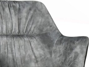 Otočná jedálenská stolička Axel, stredne šedá zamatová látka/tkanina