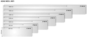 ADAX NEO L10 KWT 1000W biely elektrický konvektor s WiFi