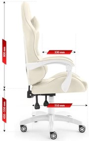 Herné kreslo HC-1000 Beige - zamatová látka