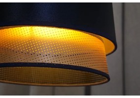 Duolla - Luster na lanku BELL SHINY 1xE27/15W/230V pr. 25 cm modrá/medená