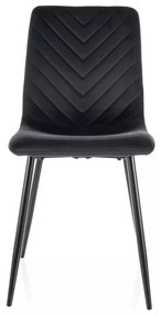 Jedálenská stolička Freville Velvet, čierna