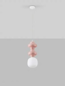 LED ružovo-biely dizajnový luster Clio 2