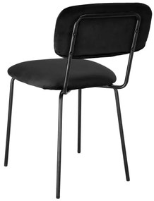 Jedálenská stolička LOUIS zamatová, čierna