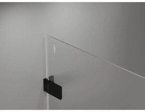 Mexen Lunar-F L, 1-krídlový sprchový kút so skladacími dverami, pravý, 95 x 80 cm, 8mm číre sklo, čierny profil, 836L-095-080-70-00-P