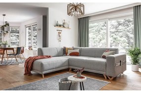 Svetlosivá rozkladacia/s úložným priestorom rohová pohovka (ľavý roh/do L) Classy Sophie – Miuform