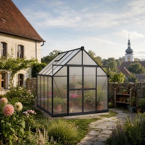 Skleník 234 × 244 × 254 cm, zosilnená konštrukcia, polykarbonát 6 mm