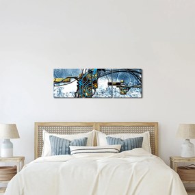 Abstraktný obraz (s hodinami) (90x30 cm)