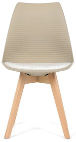 Autronic - Židle jídelní, cappuccino plast, CT-X7055 CAP - CT-X7055 WT AKCE