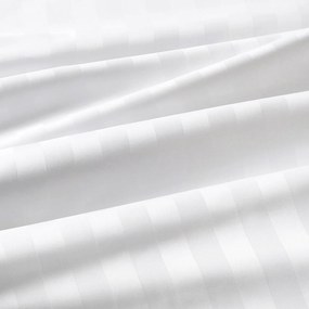 Goldea hranatý damaškový obrus - biele prúžky so saténovým leskom 100 x 100 cm