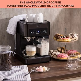 Klarstein Arabica Comfort  kávovar s portafiltrom, 1350 W, 20 bar, 1,8 l, dotykový ovládací panel