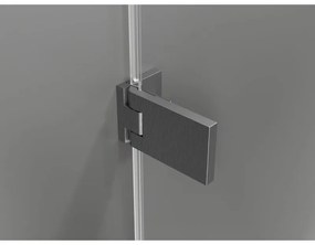 Mexen Lunar-F L, sklápací sprchový kút ľavý 85 x 80 cm, 8mm číre sklo, pištoľovo sivý kartáčovaný - 836L-085-080-66-00-L