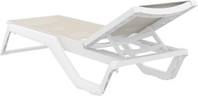 RIO PRO záhradné lehátko white/taupe