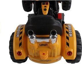 LEAN CARS Batériový traktor s lyžicovým rýpadlom Orange