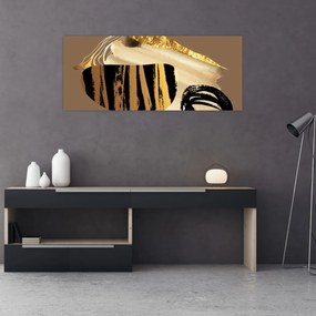 Obraz - Abstrakcia golden brown N⁰2 (120x50 cm)