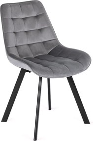 Sada stola CLARK 120-160 cm, lesklá čierna, a 4 stoličiek RICK, sivé